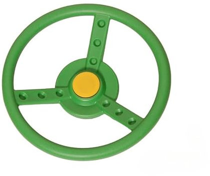 Bello Grardino - Lenkrad für Kinder - Kinder Spielhaus Zubehör - Für Outdoor-Spielgeräte & Baumhäuser – Inkl. Befestigung – Robustes Kunststoff-Lenkrad für Spielhaus & Kletterturm – Wetterfest (Grün)