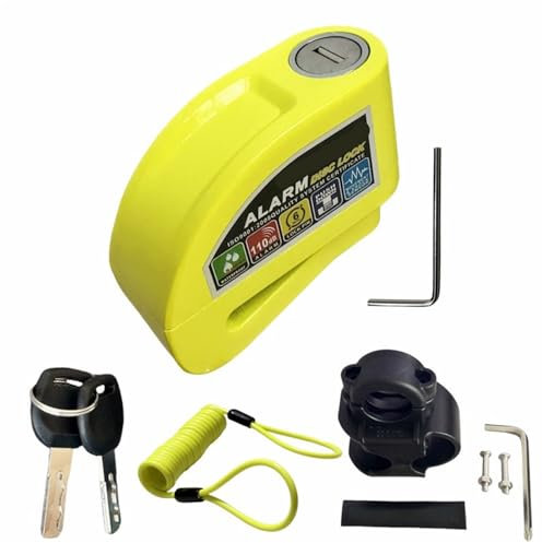 DGOINGPI Pinza Antirrobo Moto Candado de Disco con Alarma para Motocicleta y Bicicleta, antirrobo, de aleación de Aluminio, con recordatorio y Soporte de Bloqueo, 6 Colores(8300 Green)