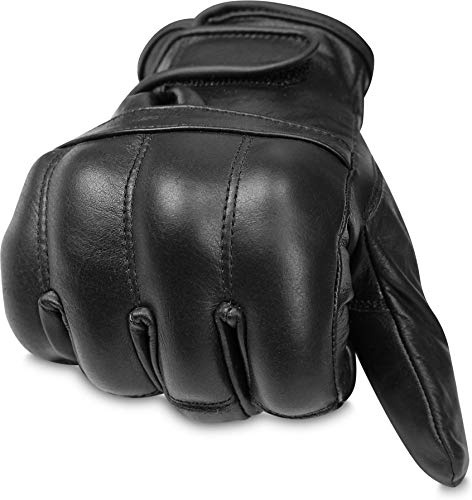 normani Winter Quarzsandhandschuh aus echtem Leder mit Fleece-Futter Warm Defender Schwarz XL
