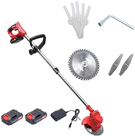 Elektrischer Unkrautstecher, 3-Blatt-Mehrzweck-Rasenmäher für den Heimgebrauch, batteriebetrieben, 24 V, leicht, kabellos, mit Ladegerät für Gartenrasen