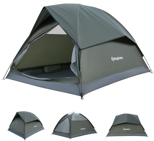 KingCamp Tienda de Campaña 2-3 Personas,Espacioso,Impermeable 3000mm | Montaje Rápido en 5-10 Min, Ligera y Estable, Tienda Resistente al Viento para Festivales, Camping de Fin de Semana y Viajes