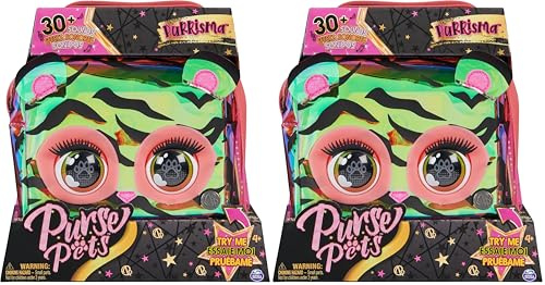 Purse Pets, Purrisma Interactive Tiger Pet Toy & Crossbody Bag, over 30 Sounds & Reactions, Kids’ Toys for Girls & Tweens (Pack of 2)