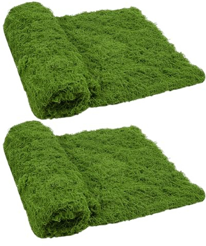 OLYCRAFT 2pz Muschio Finto per Artigianato 100x100cm Tappetino di Muschio Artificiale Quadrato Muschi Finto per Decorare Erba per Centrotavola Fai Da Te Decorazione Parete Feste Matrimonio Giardino