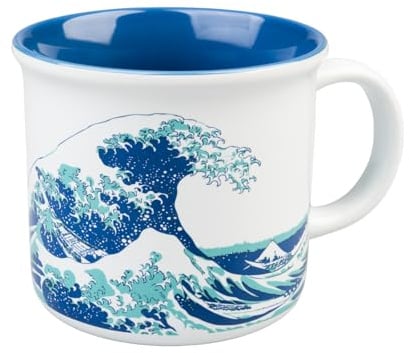 Grupo Erik Tazza 350 ml La Grande Onda di Kanagawa | Tazza Colazione | Adatte Lavastoviglie e Microonde, Colori Vivaci, Stampa di Alta Qualità, Tazzine Caffè Particolari, Arte Giapponese