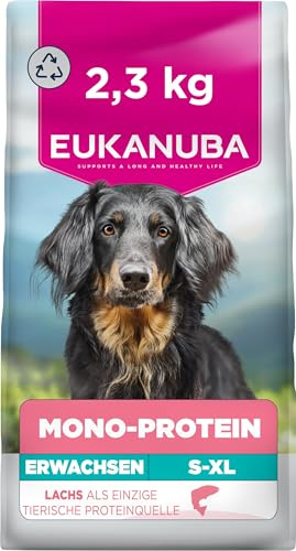 Eukanuba Mono-Protein Lachs Hundefutter trocken, 2,3 kg | Special Care | Trockenfutter | für ausgewachsene Hunde | mit nur Lachs als tierischem Protein | allergenarme Rezeptur