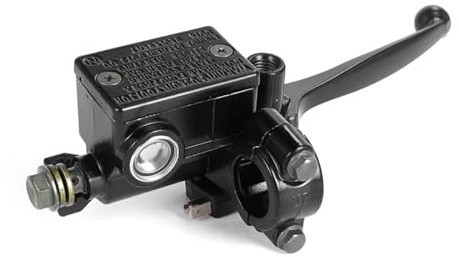 GKLZIUKI Pompa freno anteriore per moto, cilindro principale idraulico, leva freno destra per moto da cross, pit bike, ATV, quad, ciclomotore, scooter(Black)
