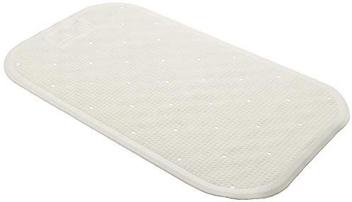 Homecraft Bath Mat, Small 22.25x13.75in, Slip-Resistant Rubber with Suction Cups, Safe Bathing and Self-Care, White, Bath Mat