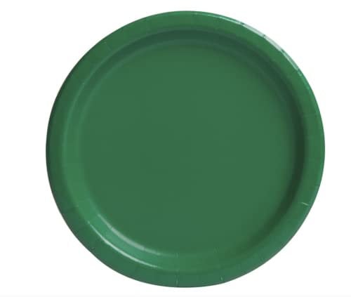 Unique Party - Platos de Papel - 23 cm - Verde Esmeralda - Paquete de 8 (31855)