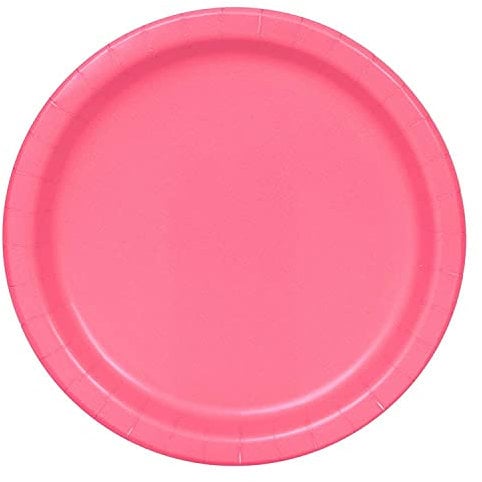 Unique Party - Platos de Papel - 23 cm - Rosa Oscuro - Paquete de 16 (31250)