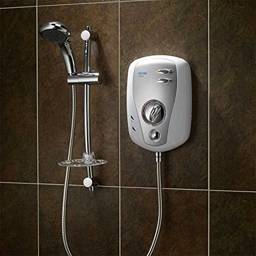 Triton T100xr 9.5KW Electric Shower White & Brushed Chrome Fascia - Rp T80XR