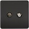 Knightsbridge SF0140MB (Isolated) Screwless Sat Tv Outlet, Matt Black