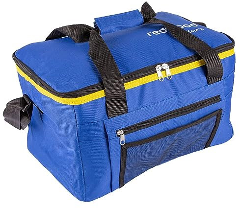 by Redwood 1x Blue 24L Insulated Cool Bag - Foldable Thermal Cold Picnic Beach Camping Travel Food Lunch Family Cooler Ice Box