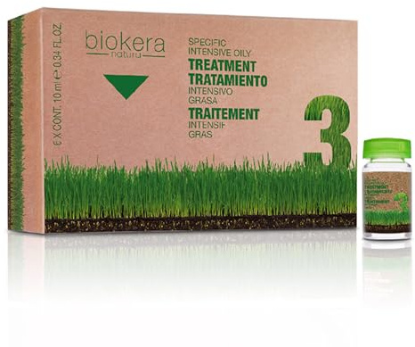 Salerm Biokera Natura Specific Intensive Oily Treatment - 6 Vials x 0.34 oz by Salerm