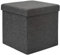 DuneDesign Pouf 38cm avec Coffre de Rangement 42L Repose-Pieds en Forme de Cube avec Couvercle rembourré Bouts de canapé Pliant Tabouret Gris Foncé