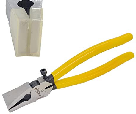KATSU Alicates de vidrio 200mm alicates de rotura de vidrio con mandíbulas planas resistentes herramienta de corte para trabajos de vidrieras 347247
