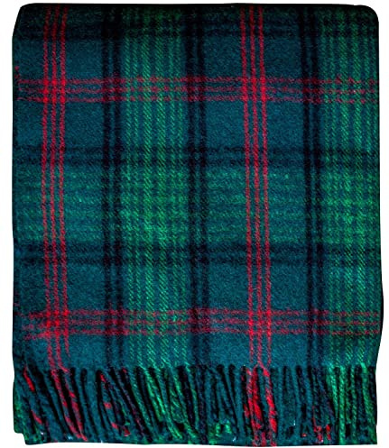 I LUV LTD Scottish Tartan Warm Wool Mix Throw Blanket Ross Modern Knee Plaid Throws for Sofas Travel Wool Rug Throws and Blankets 182 cm x 152 cm