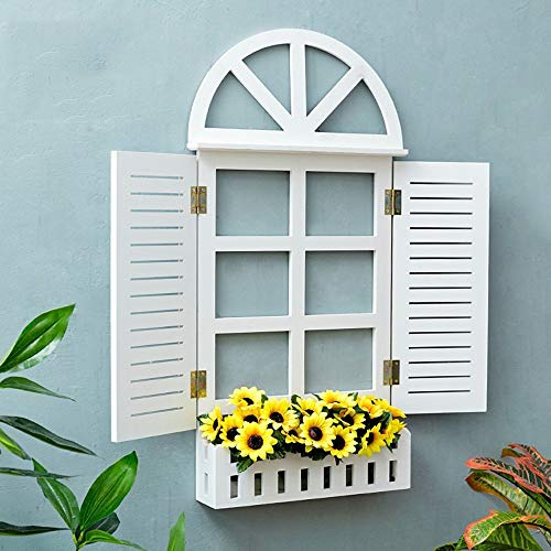 Ganeep Retro Creativo Pared Falsa decoración de la Ventana Cesta de Flores Colgante de Pared decoración de la Pared Colgante café Living Room Plant Pot (tamaño : B)