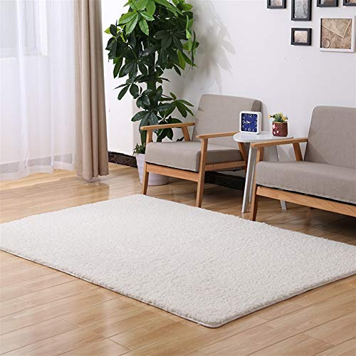 LIVEINU Hochflor Shaggy Teppich für Wohnzimmer Langflor Pflegeleicht Rechteck Teppich Hochwertig Hohe Fadendichte Wasser Absorbierend Badezimmerteppich Für Wohnzimmer Weiß 300x400cm