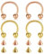 D.Bella 16G Chirurgenstahl Nase Septum Hufeisen Augenbraue Lippe Bauchnabel Piercing 10mm Helix Tragus Daith Rook Ohrringe mit Ersatz Spikes Gold und Rosegold