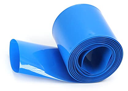 Othmro Kit di tubi termorestringenti per batteria da 5,5 m, larghezza di appiattimento da 6 cm, isolamento termico in PVC, tubi termorestringenti, tubi industriali per pacco batteria 18650, blu