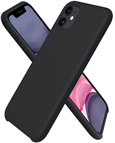 ORNARTO Liquid Silicone Case for iPhone 11, Slim Liquid Silicone Soft Gel Rubber Case Cover for iPhone 11(2019) 6.1 inch-Black