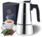 YOLIFE Mini Stovetop Espresso Maker, Induction Small Moka Pot for Italian Coffee, Cappuccino and Latte, Stainless Steel,4 Espresso Cup (1 Cup= 50ml) (200ml / 7oz)