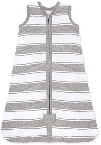 Burt's Bees Baby Unisex-Baby LY27421-HTG-SM Tragbare Decke, Gesteppter Grauer Rugby, S