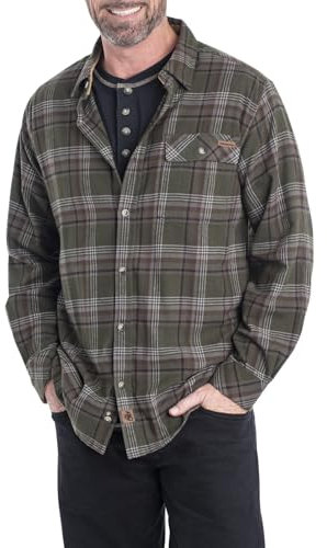 Legendary Whitetails Herren Buck Camp Flannel Shirt Hemd mit Button-Down-Kragen, Wald Plaid, Large Hoch