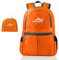 INTIRILIFE Faltbarer Rucksack Ultraleicht in Orange - 20 x 21 cm / 30.8 x 21.8 x 42 cm - Unisex Wanderrucksack Wasserdicht - 36L - Outdoor Daypack für Camping, Wandern, Reisen, Klettern, UVM.