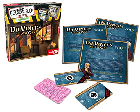 noris 606101965 - Escape Room Erweiterung Da Vinci’s Telescope - Familien und Gesellschaftsspiel für Erwachsene - Nur mit dem Chrono Decoder spielbar - ab 16 Jahren