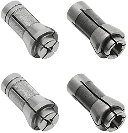 Murtenze 4 Pack Die Grinder Collet Adapter, 1/4 and 1/8 Arbors Shanks, 2 Pack 3mm and 2 Pack 6mm Die Grinder Collet, Suitable for Grinding Machine, Router, and Other Tools