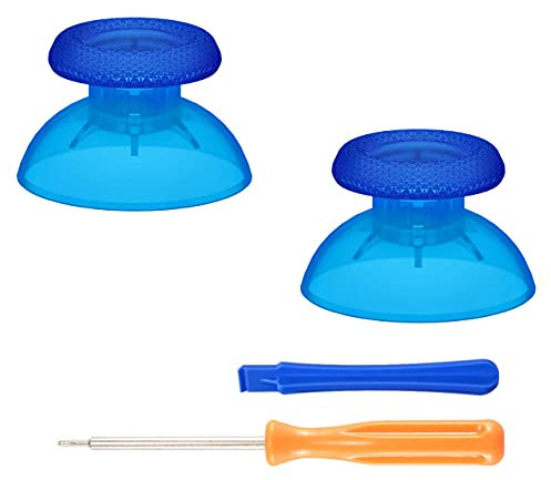 eXtremeRate Joystick pour ps5 Manette Accessoires,Stick Analogique pour ps4 Manette,Bâtons de Pouce-Bleu Transparent