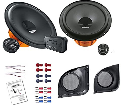 Hertz DSK 165.3 Lautsprecher mit Einbauset passend für FIAT Punto (188) 1999-2007 Türen vorne 320 Watt 16,5 cm 2 Wege Kompo