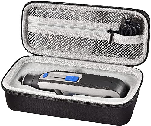 Case Compatible with Dremel Lite 7760 N/10 4V Li-Ion/PawControl 7760-PET Dog Cordless Rotary Tool Multi-Purpose Kit, Zipper Mesh Pocket Storage Holder for USB Charging Accessory Changes, black