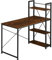 TecTake® Mesa Escritorio con 3 Estantes Integrados, pies Ajustables, Moderno Escritorio para Ordenador, Mesa Oficina, fácil Montaje - 122 x 61 x 120 cm Madera Industrial Oscura, Rústica