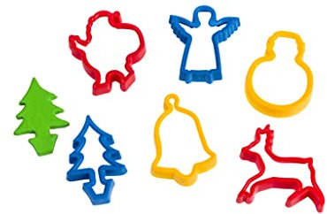 Craftplay Strong Plastic Cookie/Dough Cutters | Pack of 6 | Christmas Shapes