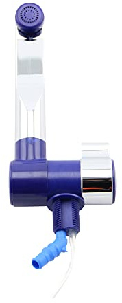 Wasserhahn London mit Automatikschalter | Wasser für Küche Bad Wohnwagen Camper Gastronomie (Blau/Chrom)