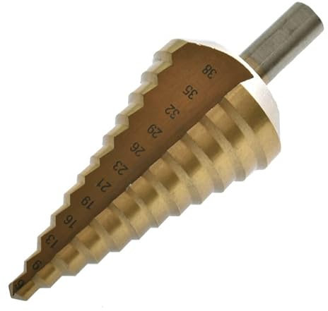NUSHKI 1 Stück 6–38 Mm HSS Gerade Nut Stufenbohrer Titan Beschichtetes Holz Metall Lochschneider Kernkegel Rundgriff Bohren