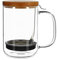 OGO LIVING - Mug café presse roméo 450ml en verre avec couvercle bois - 7912024