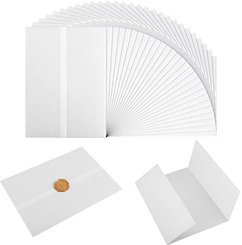 50 Stück Pergamentpapier für Einladungen, 13x18cm Vorgefaltet Vellum Paper Pergamenthüllen für Hochzeitseinladungen Babypartys Geburtstagseinladungen