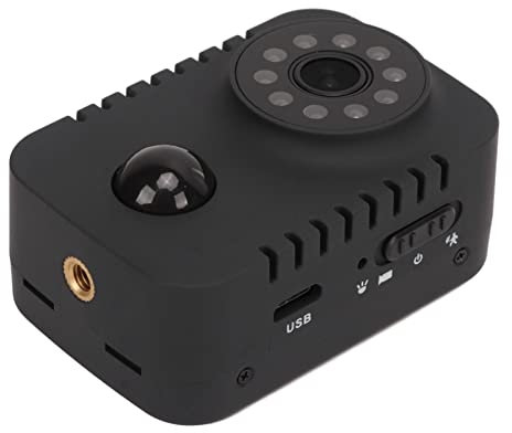 Videocamera HD, Mini Videocamera MD29 1080P HD Videocamera Palmare Telecamera PIR a Infrarossi Grandangolare Riprese Prospettiche in Prima