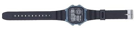 Alomejor Herren-Sportuhr, 68 MAh Batterie, Wochendatumsanzeige, 12 24 Stunden Zweite Zeitmessung, Elektronische Uhr für Outdoor-Camping-Reisen (Transparentes Blau)