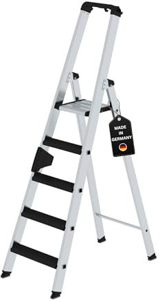 PROREGAL Escabeau escabeau | 1 côté avec clip -Step Relax | 5 marches | Échelle télescopique, escabeau double, échelle double