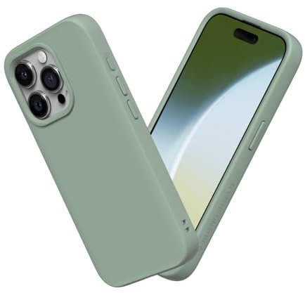 RhinoShield Case kompatibel mit [iPhone 15 Pro] | SolidSuit - Stoßdämpfende & schlanke Schutzhülle mit Premium Finish - 3.5 Meter Fallschutz - Salbeigrün
