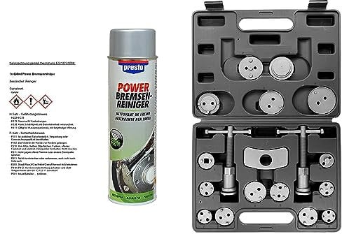ENVA Bremskolbenrücksteller 18TLG. + 500ml Bremsenreiniger Universales Set für Bremssättel inkl. 500ml Reiniger & Adapter Kompatibel mit Audi, BMW, VW u.v.m.