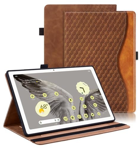 Vkooer Funda para Google Pixel Tablet 11 Pulgada 2023 Carcasa PU Cuero [Auto-Sueño/Estela] Flip Case Cover con Ranura para Tarjetas y Función de Soporte para Google Pixel Tablet 2023 - Marrón