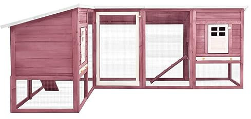 Coavain Kaninchenstall Braun und Weiß 250x192x105 cm Kleintiergehege Einfacher Zusammenbau Vielseitig Einsetzbar Kleintierstall Meerschweinchen Sich Frei Bewegen Kaninchenhaus Witterungsbeständig