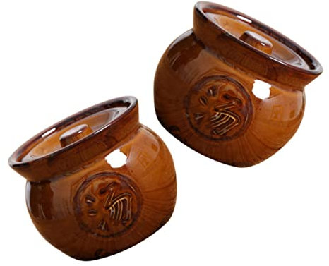 LIFKOME 2 Pz Tazza da minestra casseruola di Terracotta Vaso per Uccelli pentola Utensili da Cucina Piccolo Argilla Contea di Sha zuppiera Vaso di Terracotta Ceramica