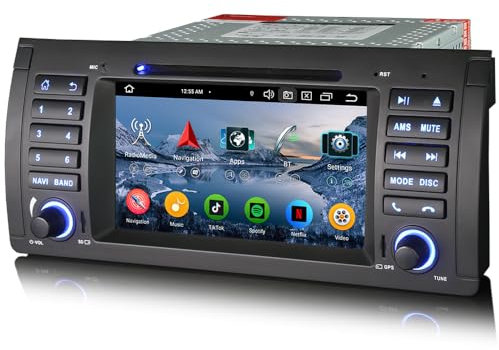 Erisin BMW X5 E53 Autoradio Navigation, 8+128GB Qualcomm 8-Kern, 7 Zoll Radio mit Android Auto & Apple CarPlay Bluetooth 5.0 Android 14 Touchscreen FM GPS Canbus