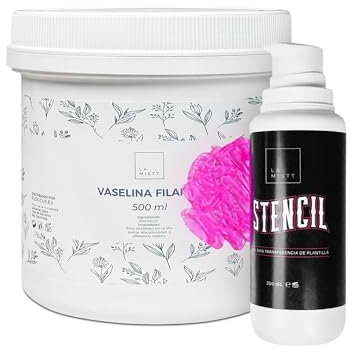 PACK Stencil Tattoo Gel Loción Fijadora Plantillas 200 ml + Vaselina Filante de Uso Profesional 500 ml | Tatuajes